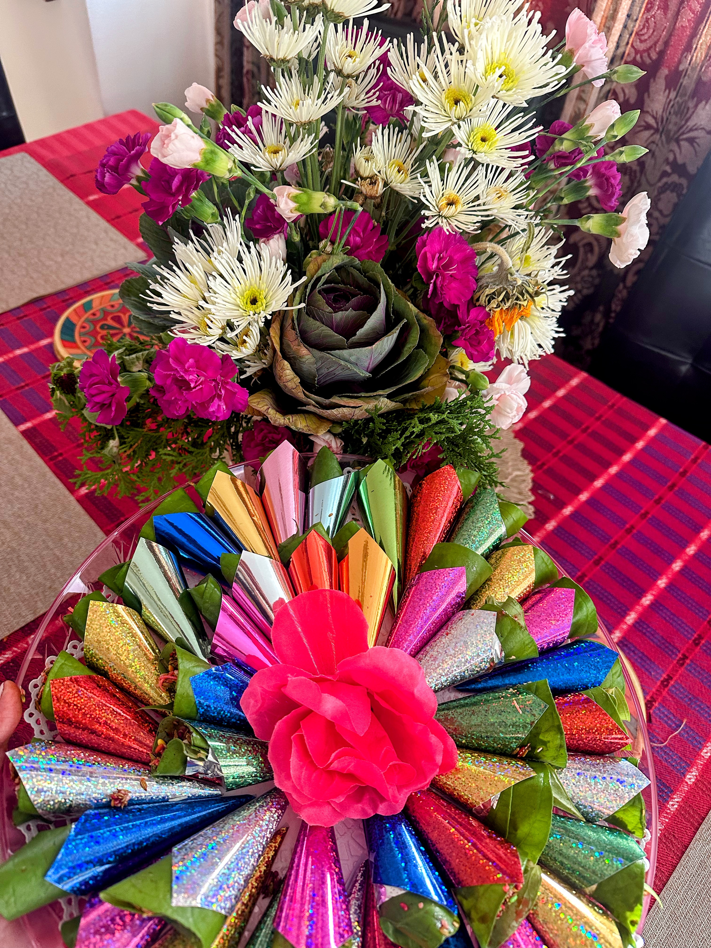 Beautifully crafted Meetha Paan with sweet garnishes